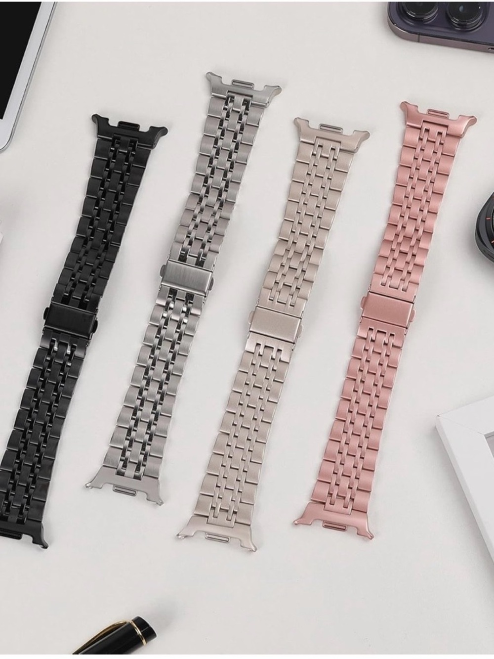 Silver Metal Band for Samsung Galaxy Watch 8 Band 40mm 44mm/8 Classic